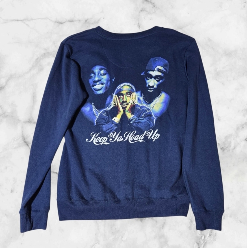 2PAC "Keep Ya Head Up"  Tupac Shakur‎ M Sweater Long Sleeve Pulliver Graphic